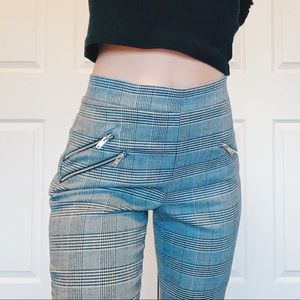 Zara Checkered Straight Leg Jogger Trousers